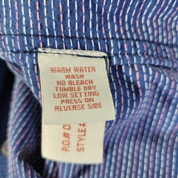 Carbon 2 Cobalt men's blue Button Down Shirt S Med 100% cotton Swiss Dot - Picture 9 of 10